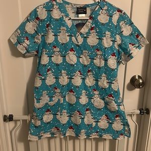 Christmas Scrub Top